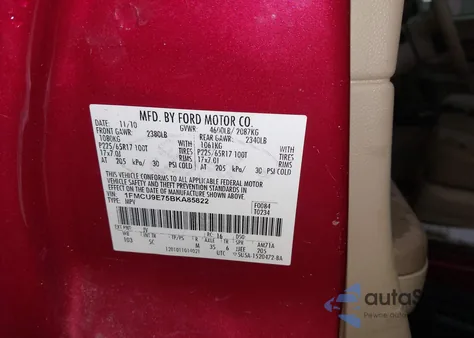 2011 Ford Escape Limited z USA, uszkodzony, nr VIN 1FMCU9E75BKA85822